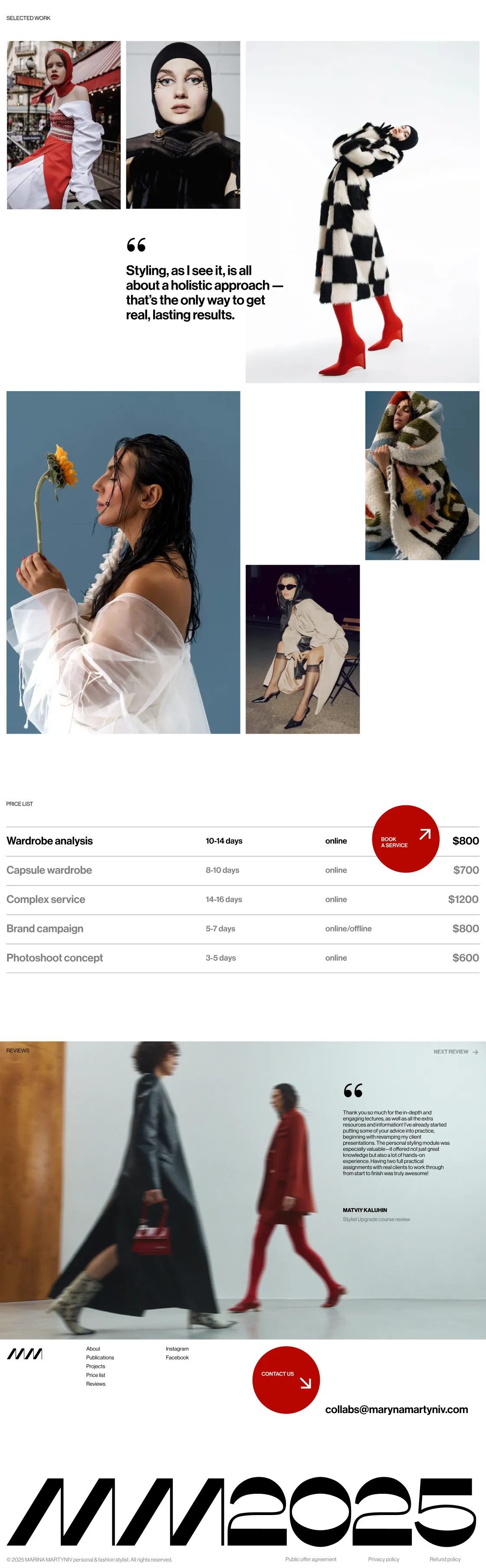 MM Landing full page mockup