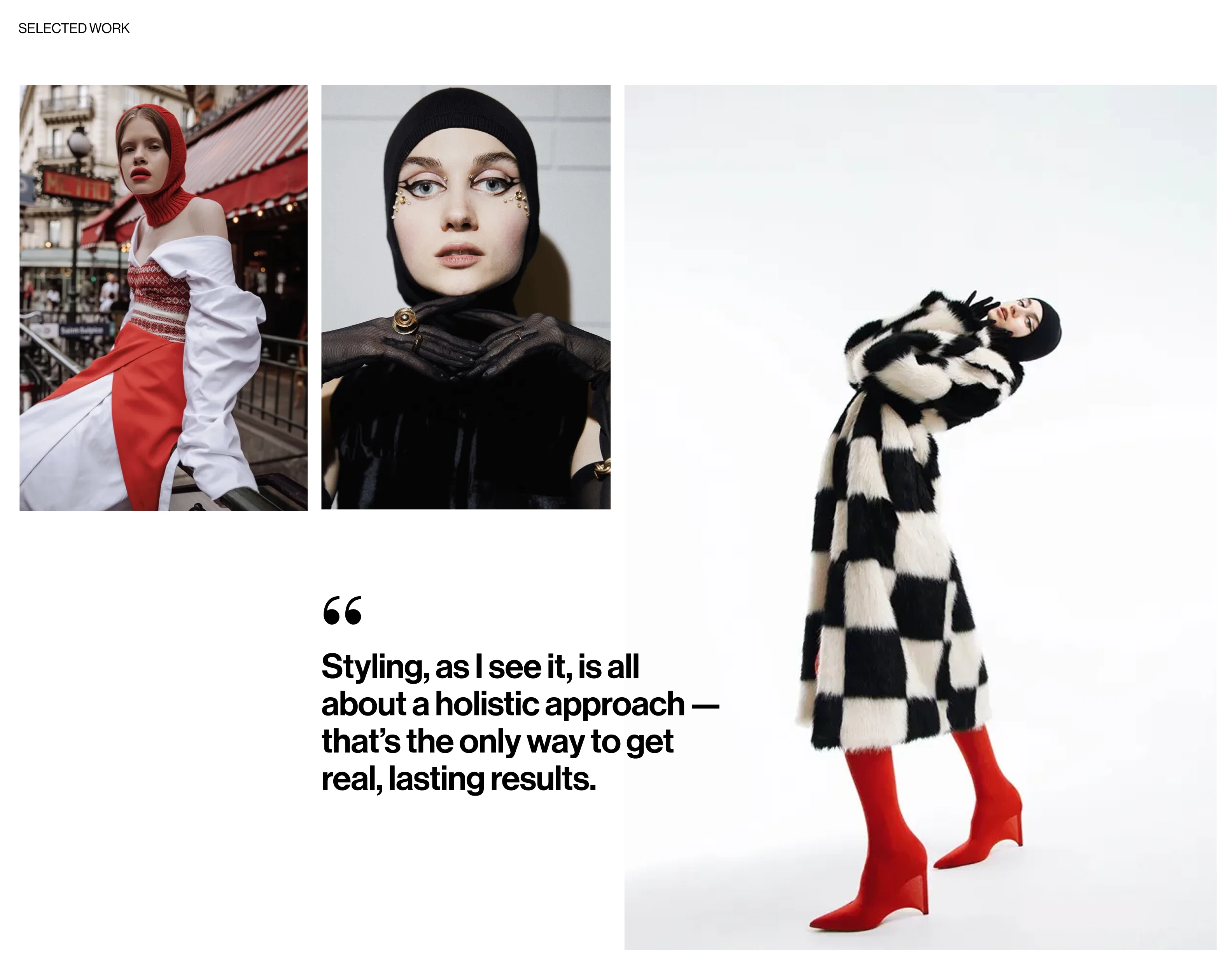 Landing page typography and colour