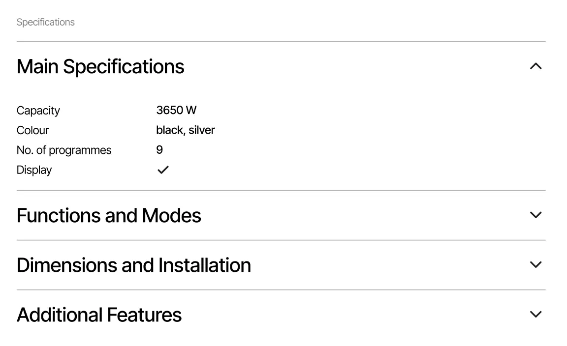 Product specs — before user testing
