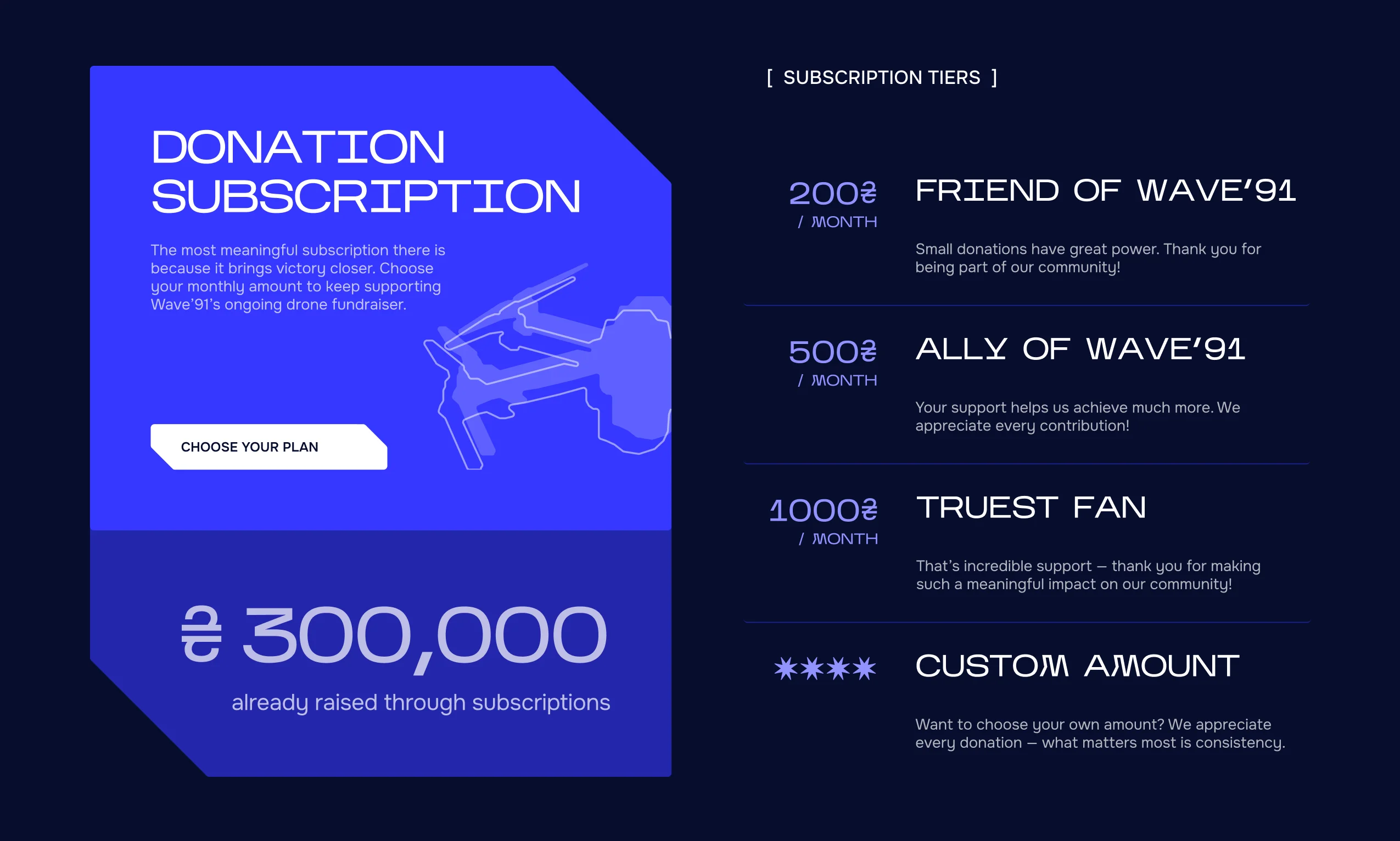 Donation subscription — carousel slide