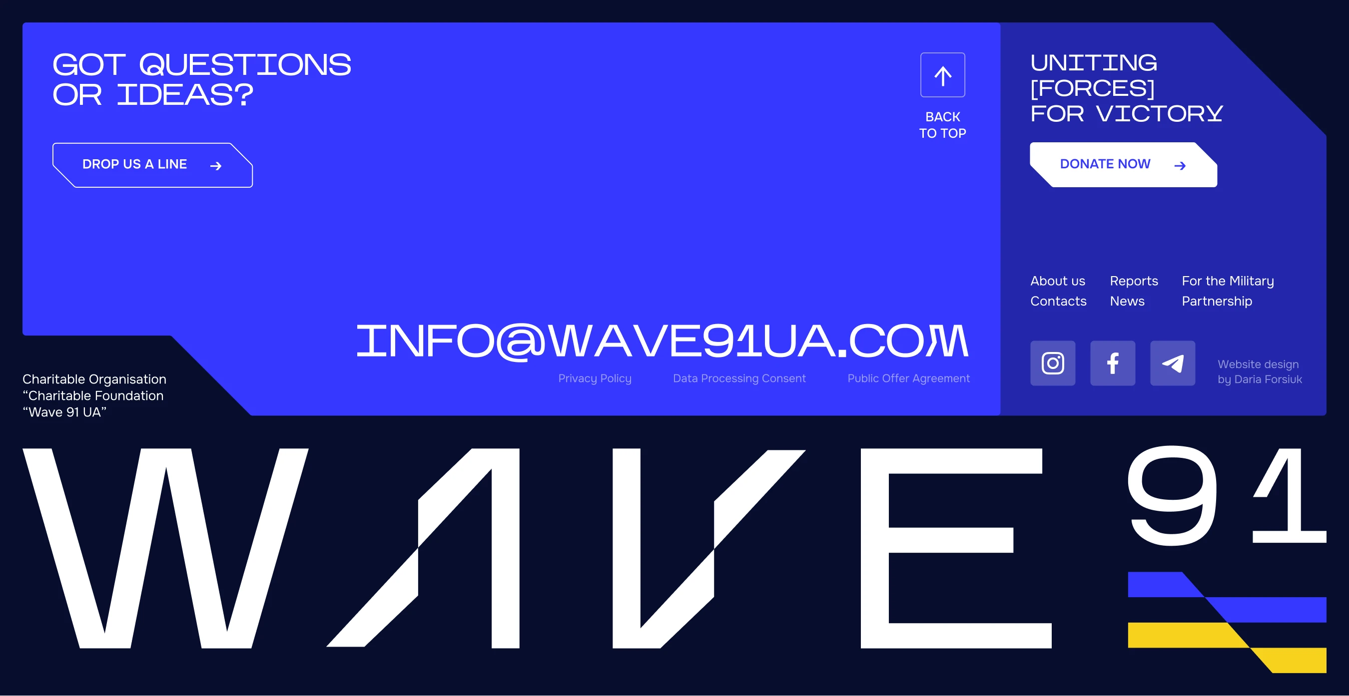 Wave'91 website footer design