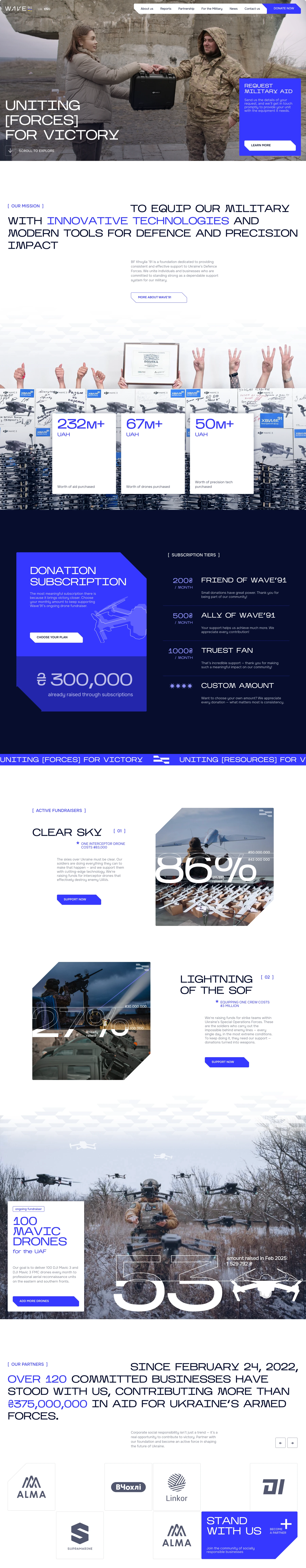 Wave'91 homepage full-page design