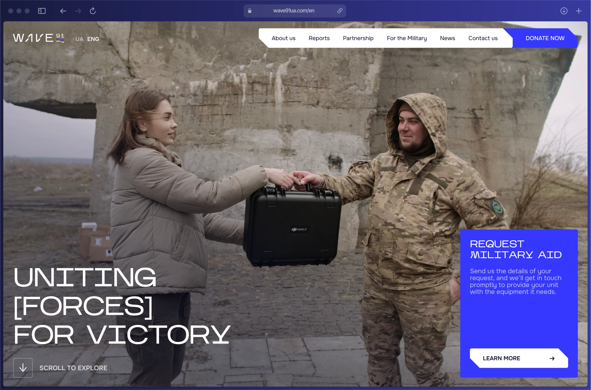 Wave'91 website mockup